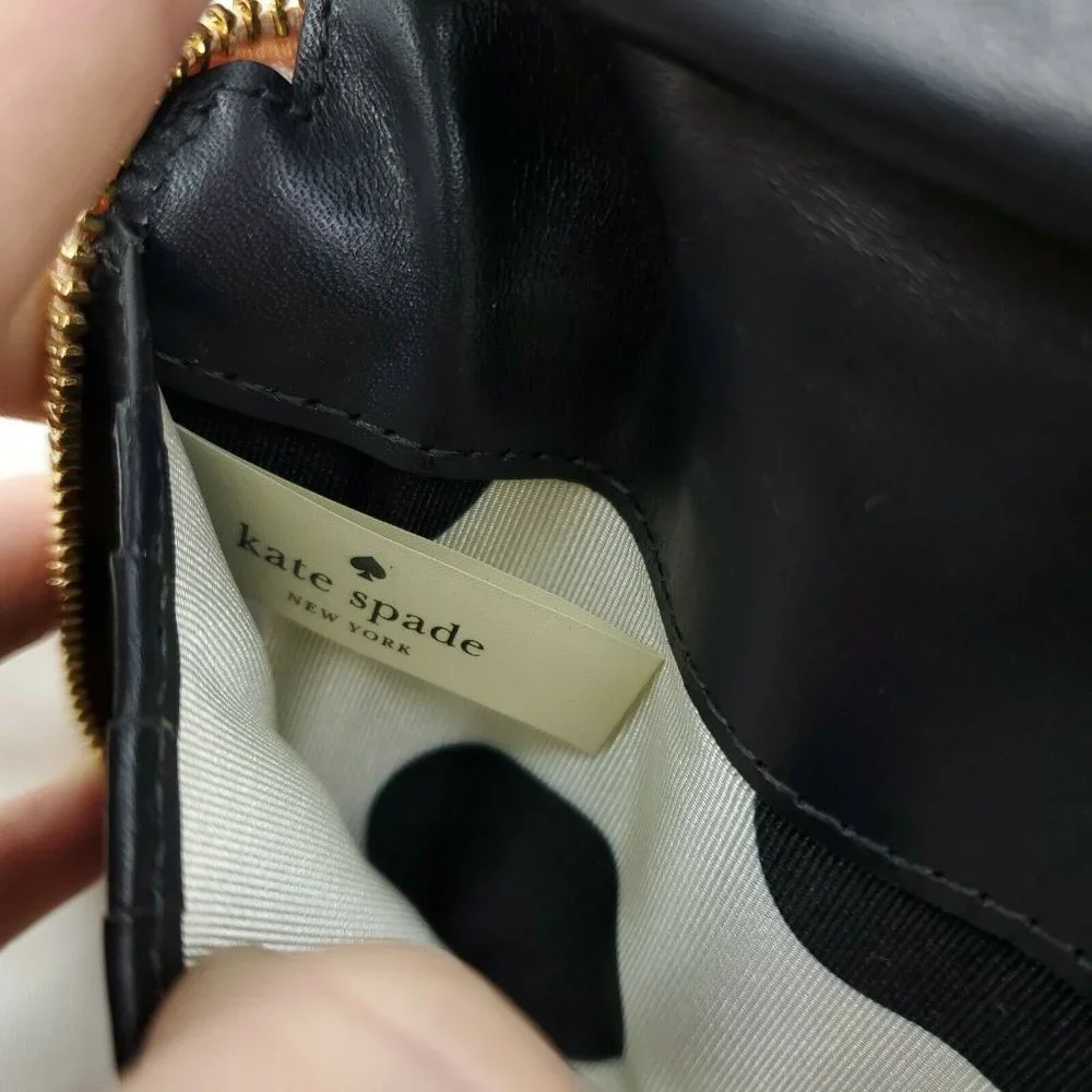 Kate Spade Womens Pale Pink Metallic Saffiano Leather Bifold Wristlet Wa…